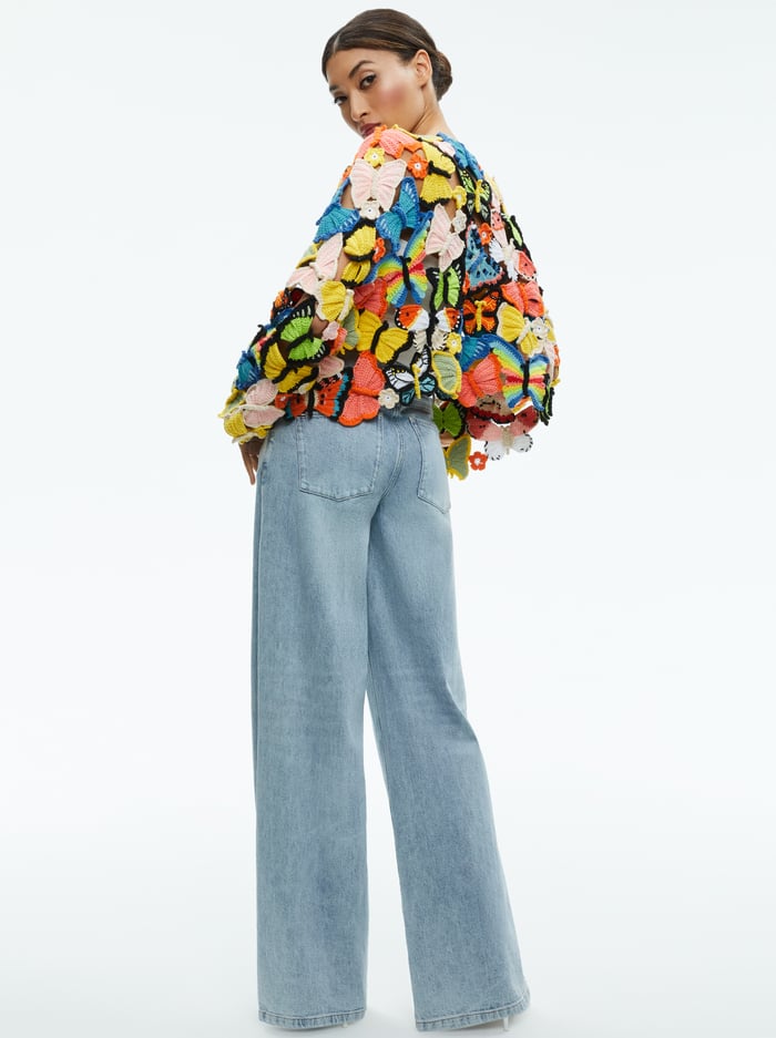 FAWN BUTTERFLY CROCHET CARDIGAN - MULTI image 2 - Alice And Olivia