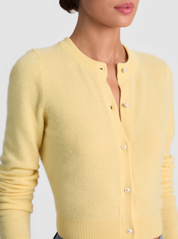 DOLLIE CASHMERE CARDIGAN - BUTTER image 3 - Alice And Olivia