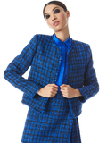 KIDMAN JACKET WITH FRINGE - ROYALTY/BLACK