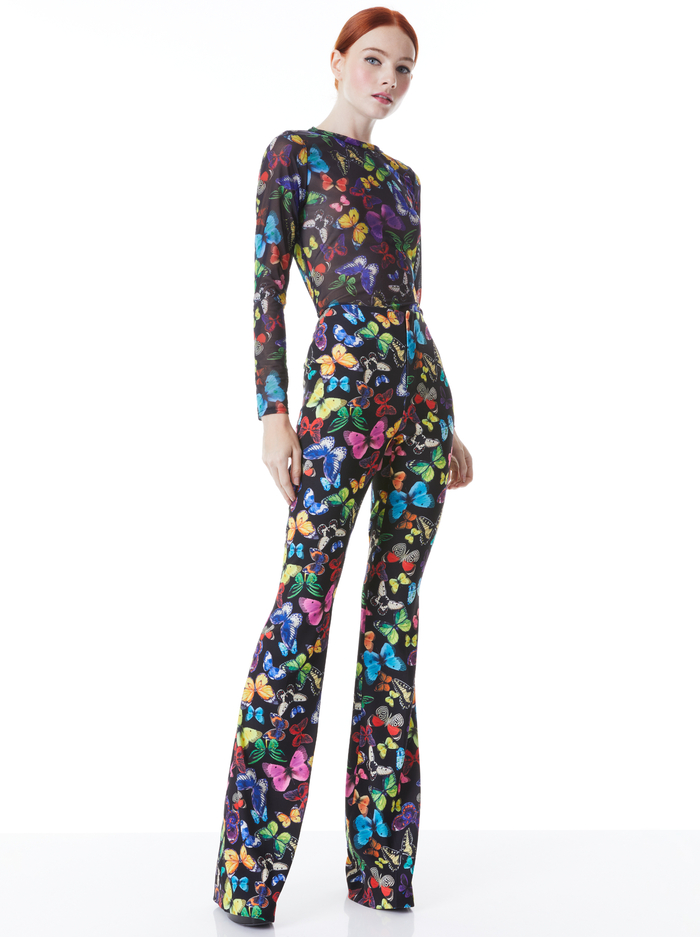 TEENY FIT FLARE BOOTCUT PANT - BUTTERFLY HIGH BLACK image 1 - Alice And Olivia
