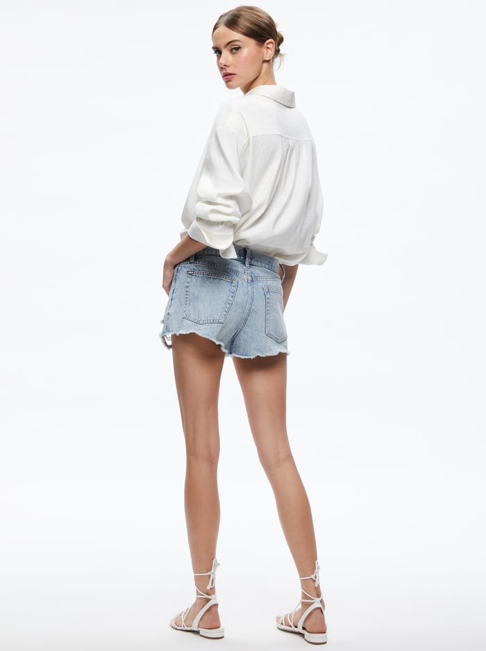 AMAZING HIGH RISE DENIM VINTAGE SHORT - ROCKSTAR BLUE image 1 - Alice And Olivia