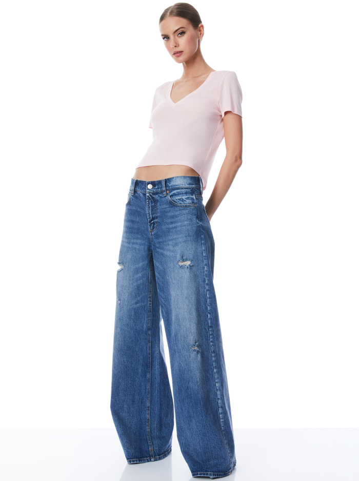 CINDY CROPPED TEE - PETAL image 4 - Alice And Olivia