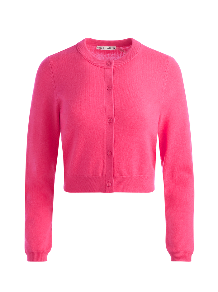 DOLLIE CASHMERE CARDIGAN - RASPBERRY image 5 - Alice And Olivia