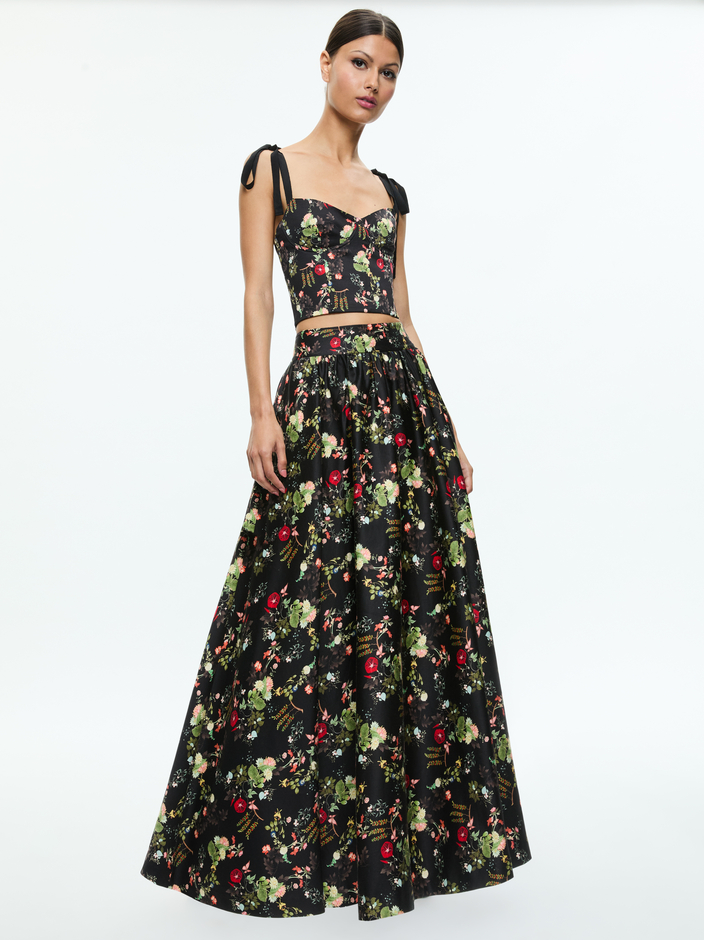 HELENE BUSTIER TOP + NILDA VOLUMINOUS SKIRT -