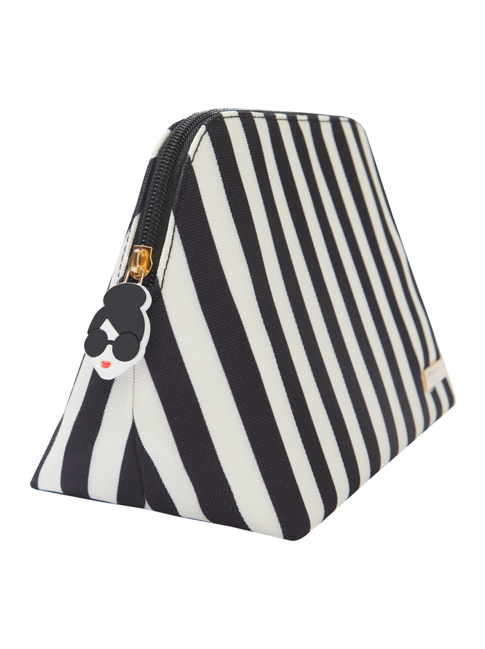 A+O X FABFITFUN PENCIL POUCH - POSITANO STRIPE SM BLACK image 1 - Alice And Olivia