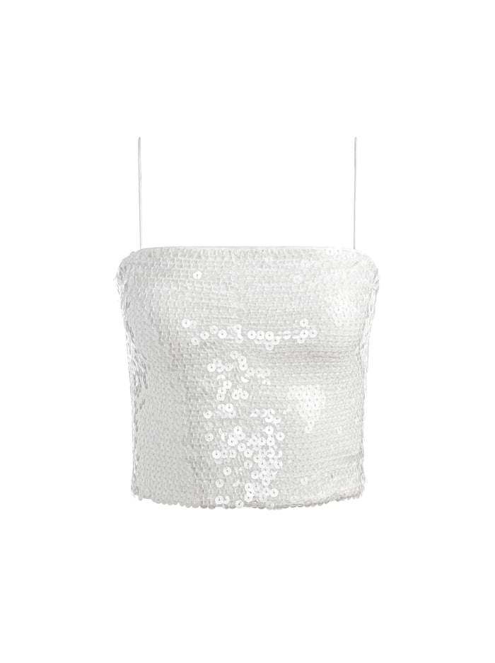 CERESI EMBELLISHED TOP - OFF WHITE/CLEAR image 5 - Alice And Olivia