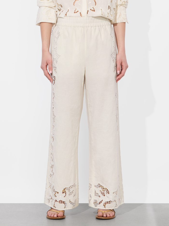 TANYA EYELET PULL ON PANT - OFF WHITE - Alice And Olivia