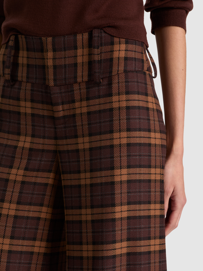 OLIVIA WIDE LEG PANT - DARK CHOCOLATE/CAMEL image 3 - ALICE + OLIVIA