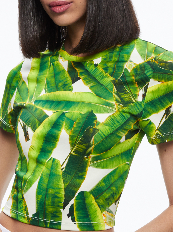 CINDY PICKLEBALL CROPPED TEE - SUN PALM OFF WHITE image 3 - Alice And Olivia