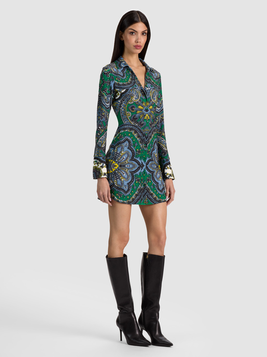 BON VOYAGE DEEP EMERALD-FREYA BUTTON DOWN DRESS