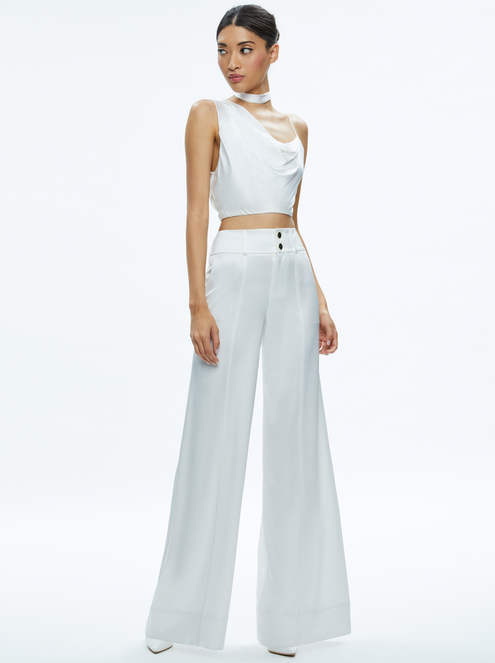 JENA ASYMMETRIC DRAPED SCARF TOP - OFF WHITE image 4 - Alice And Olivia