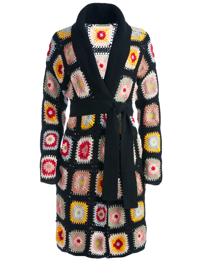 JILLIAN CROCHET ROBE CARDIGAN  - MULTI image 5 - Alice And Olivia