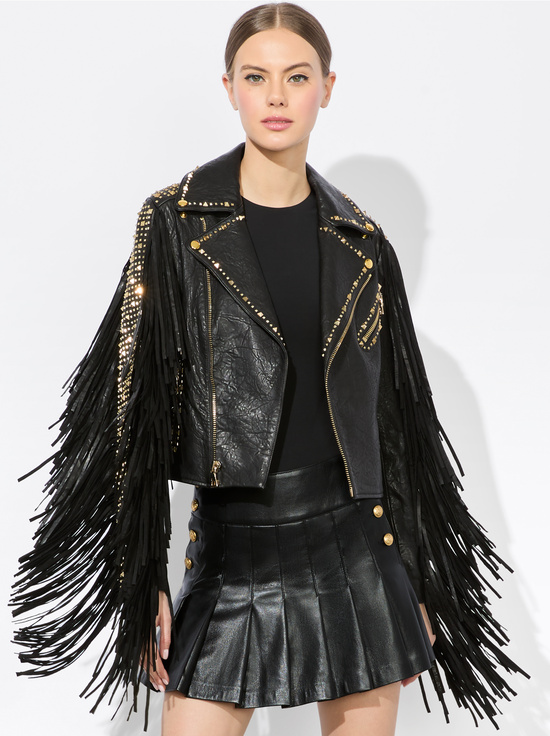 BLACK-CODY FRINGE LEATHER JACKET