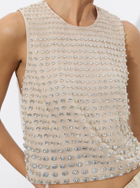 CHAMPAGNE/CRYSTAL-AMAL EMBELLISHED TANK