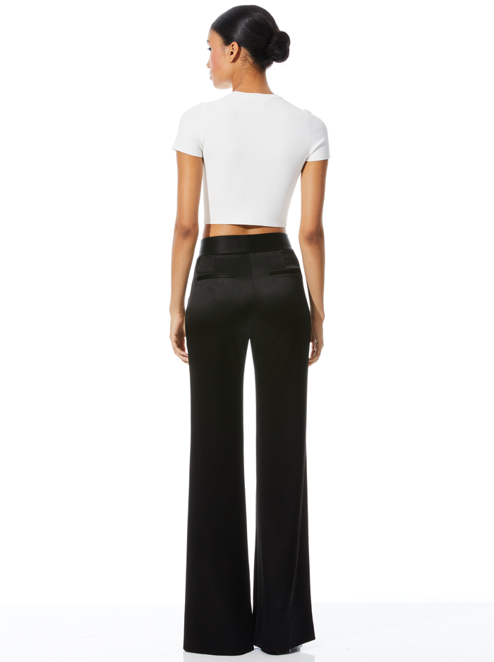 DYLAN PANT WITH CRYSTAL TRIM - BLACK image 1 - Alice And Olivia