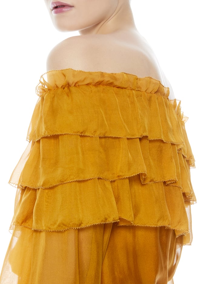 ERSA OFF THE SHOULDER TOP - AUTUMN GOLD image 3 - Alice And Olivia