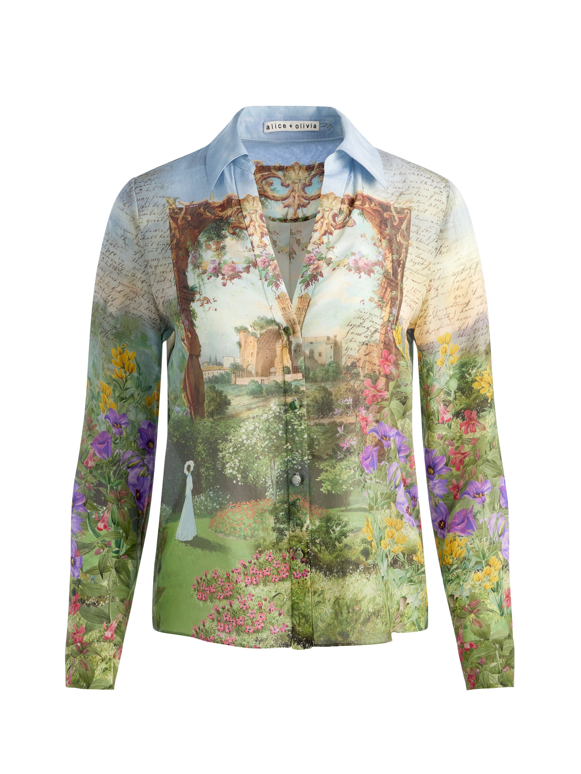 Alice + Olivia Charis Button Down Blouse Sunset Grove main image 0