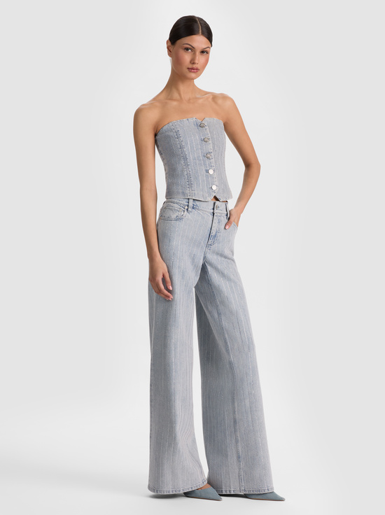 ROCKSTAR BLUE/CLEAR CRYSTAL PI-AMAZING EMBELLISHED JEAN