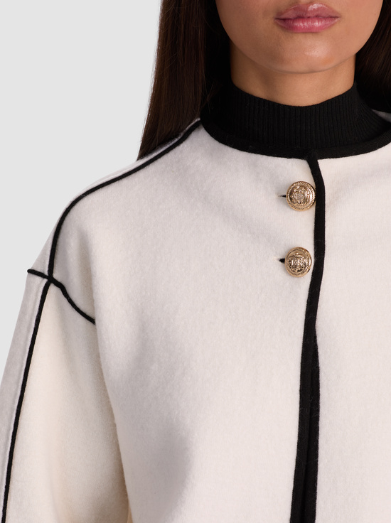 SOFT WHITE/BLACK-PEARSON SWEATER JACKET