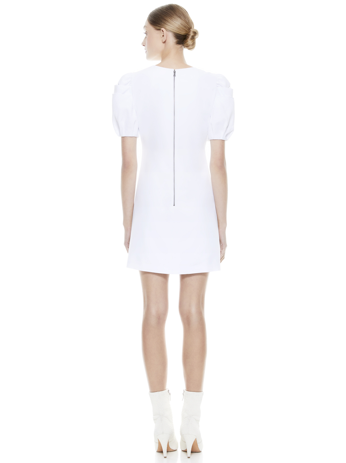 Hanita Puff Sleeve Mini Dress In White | Alice And Olivia