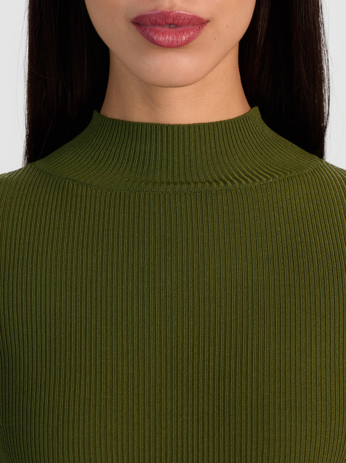 ROBERTA RIBBED TURTLENECK - DARK OLIVE image 3 - Alice And Olivia
