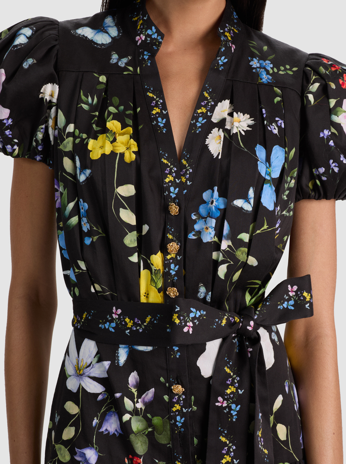 CORA MINI SHIRT DRESS - TWISTING VINES BLACK image 1 - ALICE + OLIVIA