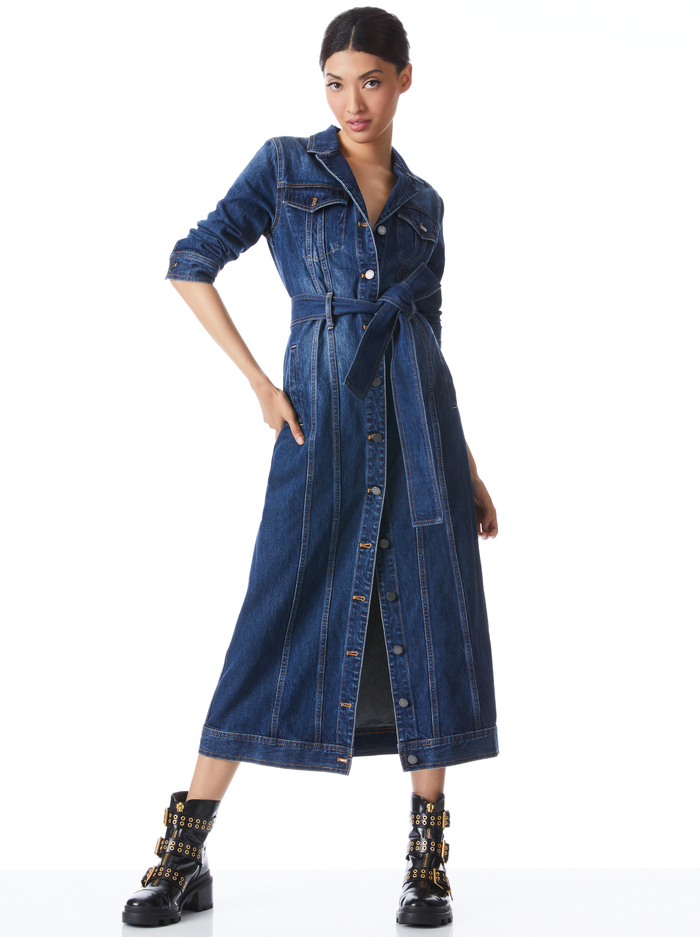 DAREN MAXI DENIM JACKET - LOVE TRAIN image 2 - Alice And Olivia