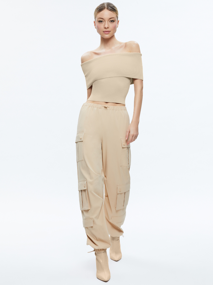 SHARA PARACHUTE CARGO PANT - ALMOND image 4 - Alice And Olivia