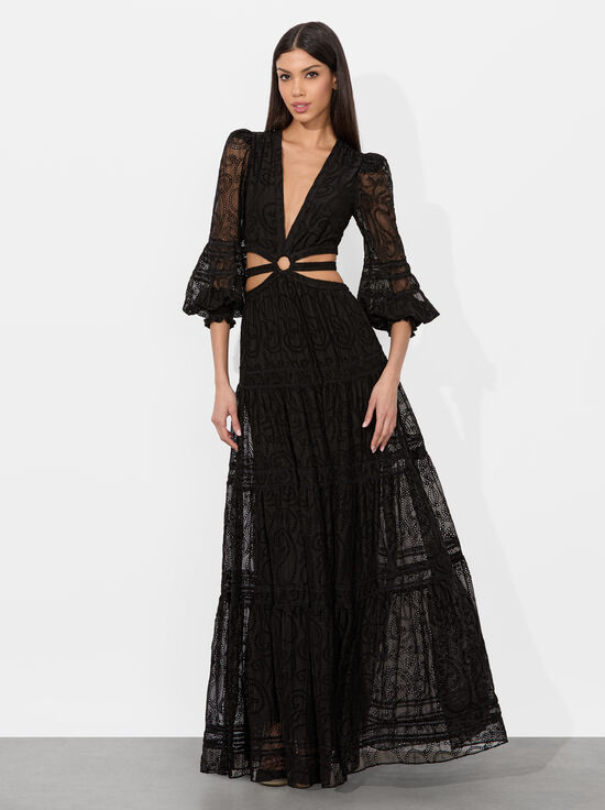 BLACK-PATRICA TIERED DRESS