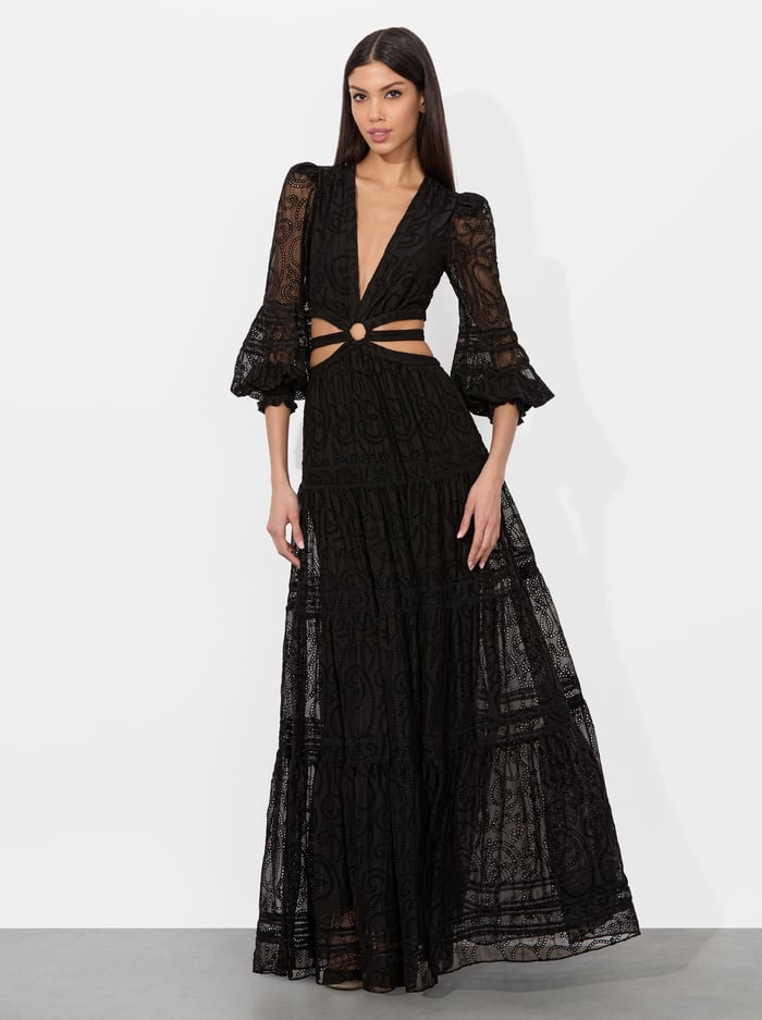 PATRICA TIERED DRESS - BLACK image 3 - Alice And Olivia