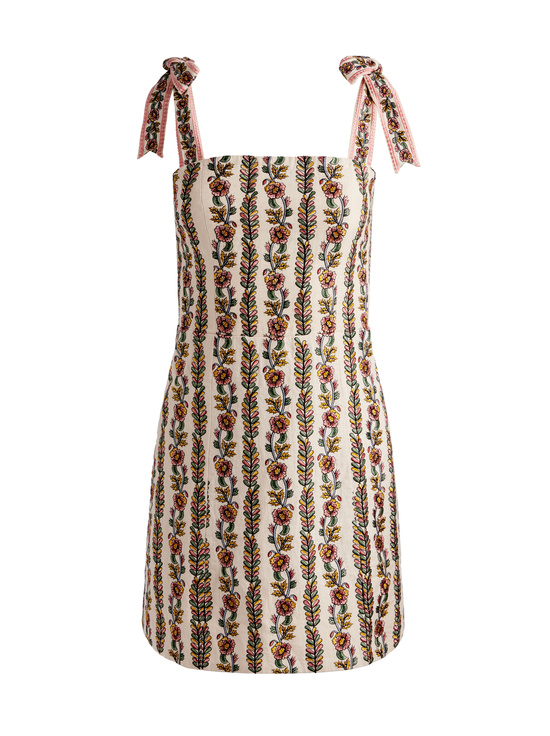 OFF WHITE/MULTI-MARYANN MINI DRESS