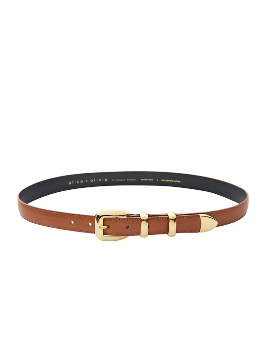 CAMEL/GOLD-HAYDEN BUCKLE BELT