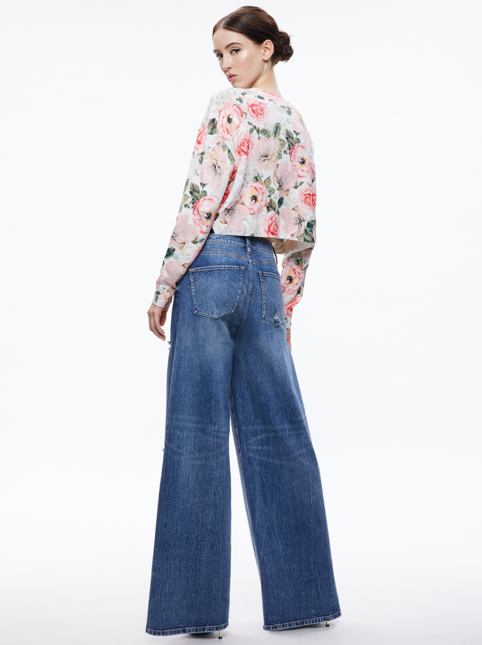 GLEESON PRINTED FLORAL PULLOVER - MORNINGSIDE FLORAL WHITE image 1 - Alice And Olivia