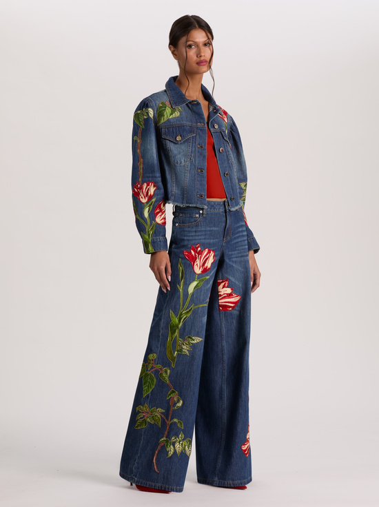 FREYJA BLUE/SOFT TULIP-AMAZING EMBROIDERED JEAN