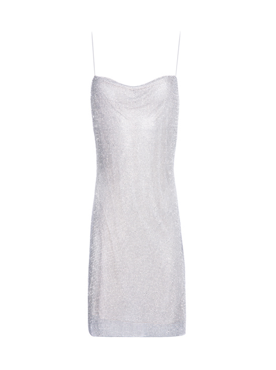 SILVER/CHAINMAIL-HARMONY SLIP DRESS