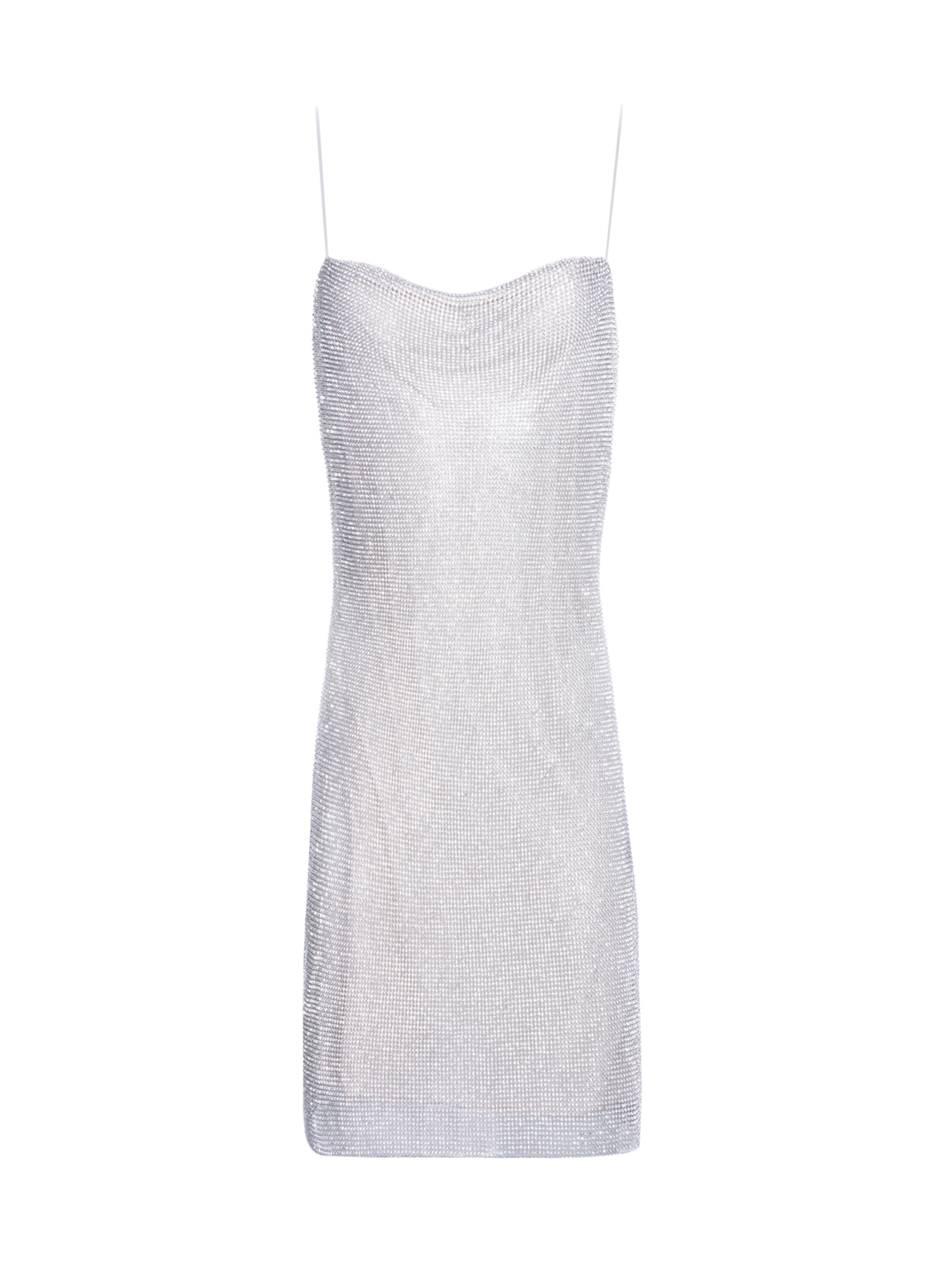 Harmony Crystal Mini Dress In Silver/chainmail | Alice And Olivia