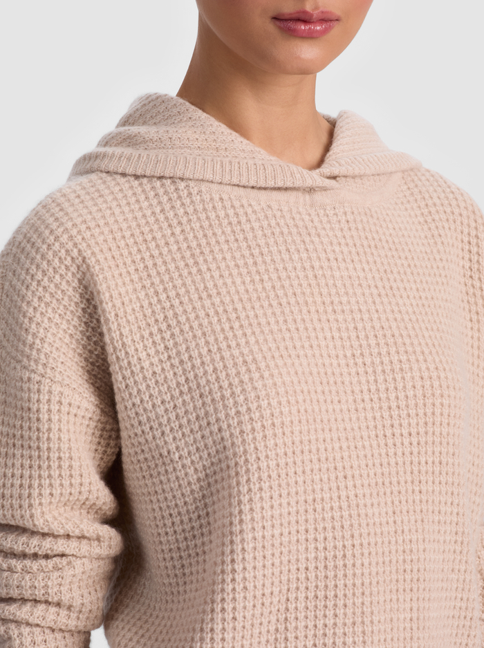 EMMANUELLE CASHMERE HOODIE - OATMEAL HEATHER image 3 - ALICE + OLIVIA