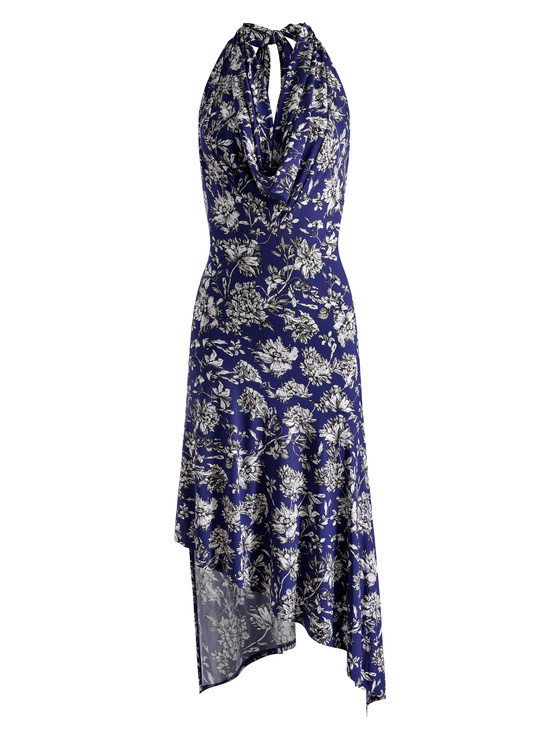 BLOOMING WILD INDIGO-DANI MIDI DRESS