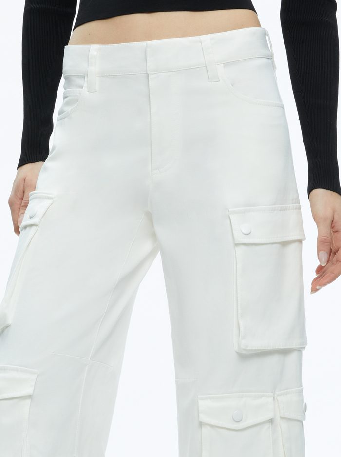 OLYMPIA MID RISE BAGGY CARGO PANTS - OFF WHITE image 3 - Alice And Olivia