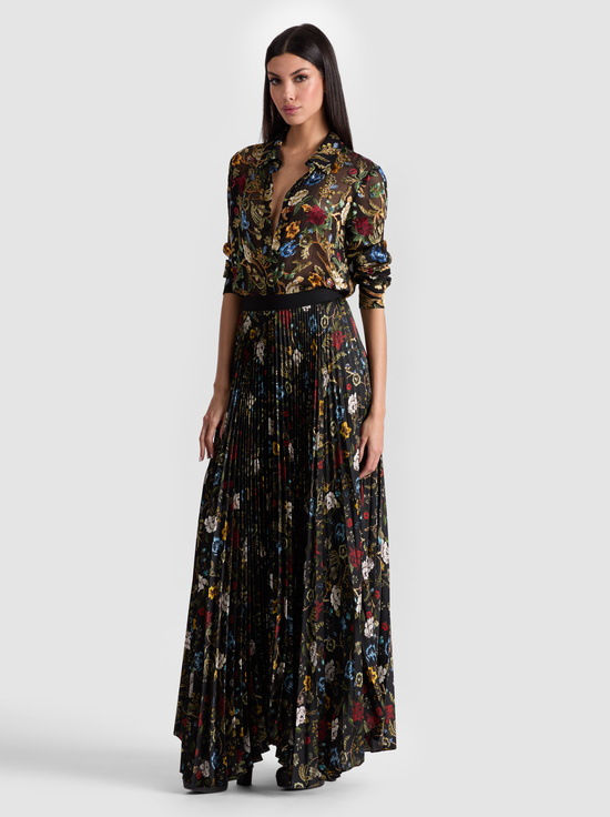 TAPESTRY TRAILS SM BLACK-WILLA SILK BLOUSE