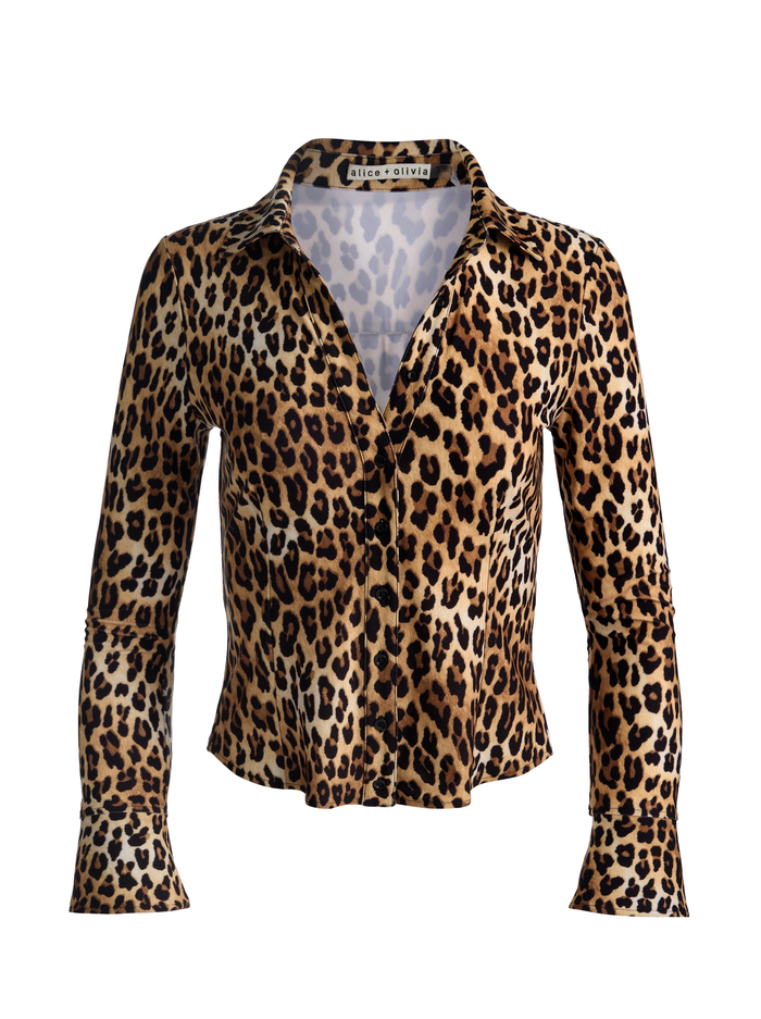 FREYA BUTTON DOWN TOP - SPOTTED LEOPARD image 5 - ALICE + OLIVIA