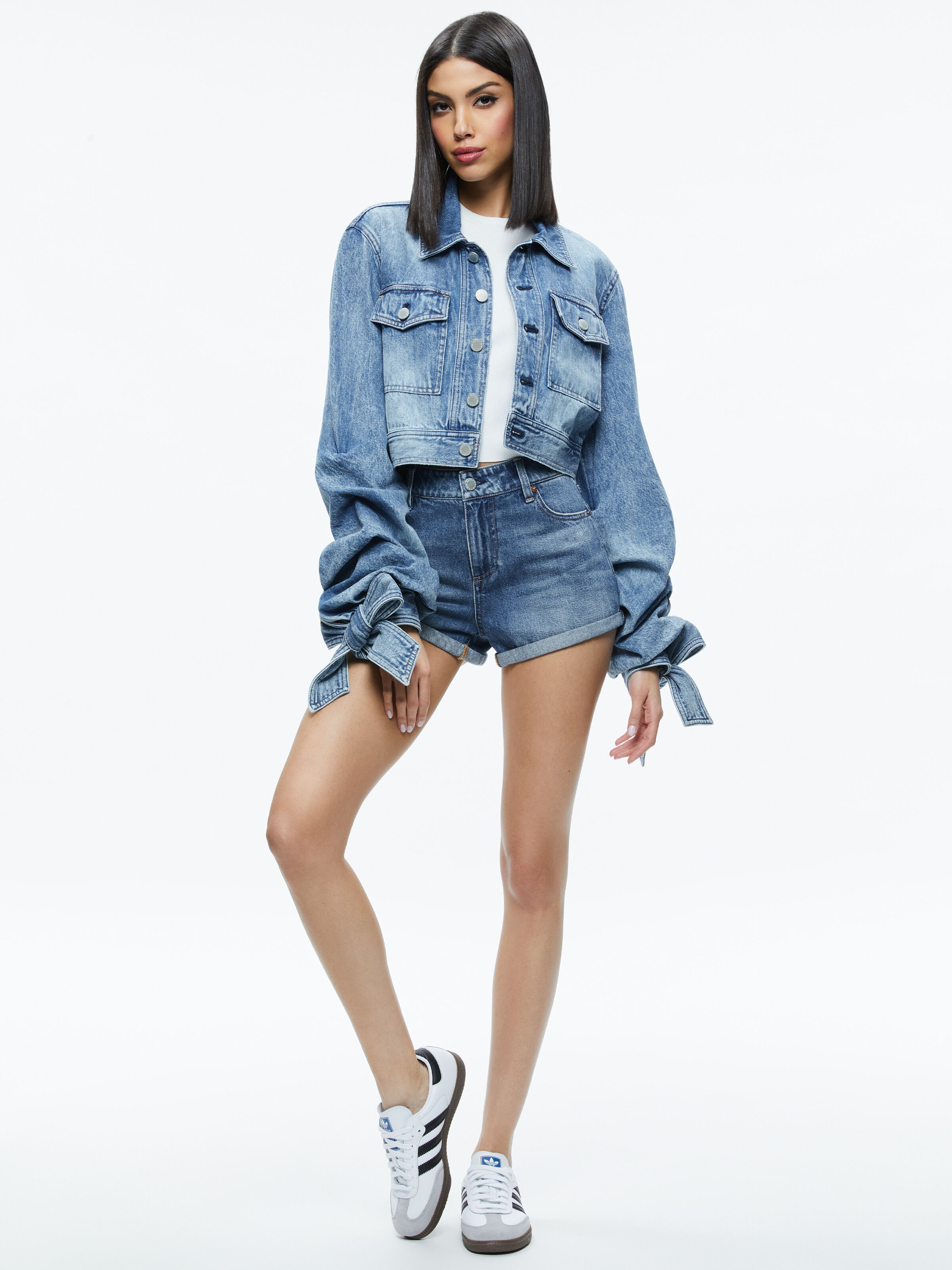 Designer Denim Jackets | Cropped Denim Jackets | Alice + Olivia Designer Denim Jackets | Cropped Denim Jackets | Alice + Olivia