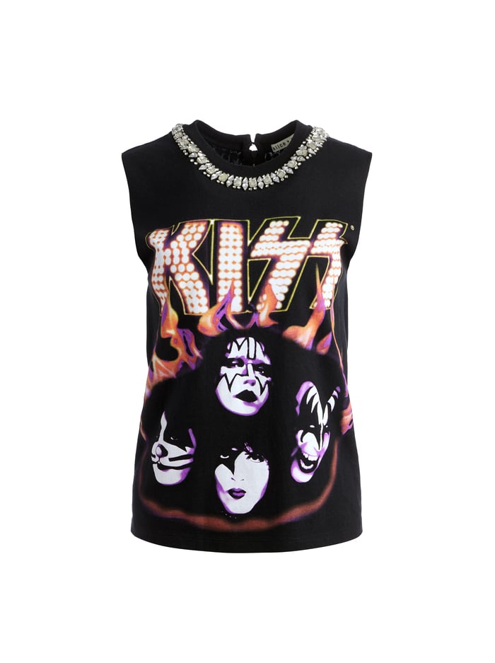 MILLER EMBELLISHED MUSCLE TANK - BLACK/MULTI image 5 - Alice And Olivia