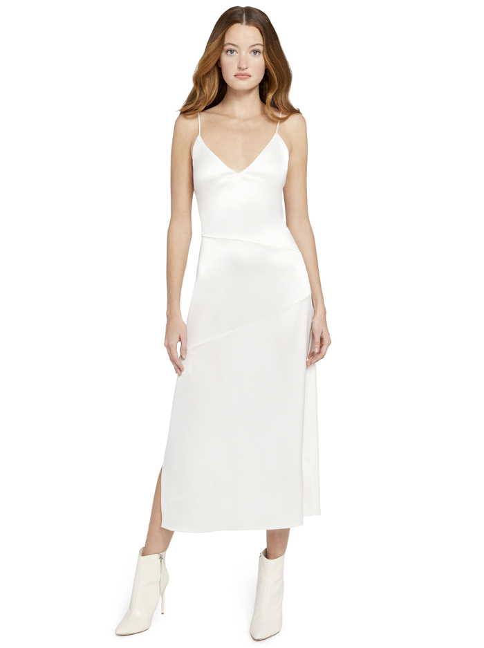 KAYLA SEAMED SLIP MIDI DRESS - OFF WHITE image 1 - Alice And Olivia