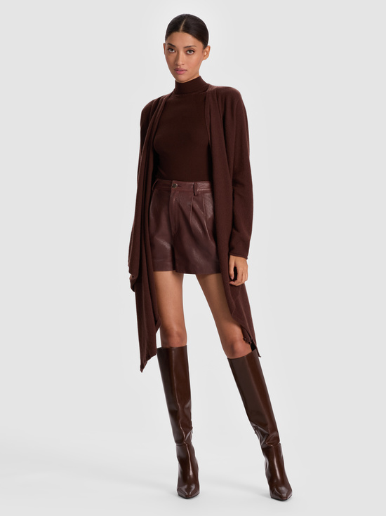 DARK CHOCOLATE-JULES CASHMERE DRAPED PULLOVER