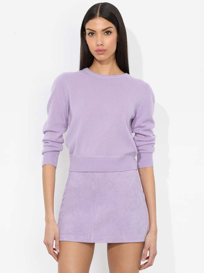 CAROLANN CASHMERE SHRUNKEN PULLOVER - DARK LILAC - Alice And Olivia