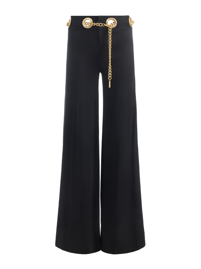 OLIVIA WIDE LEG CHAIN BELT PANT - BLACK image 5 - ALICE + OLIVIA