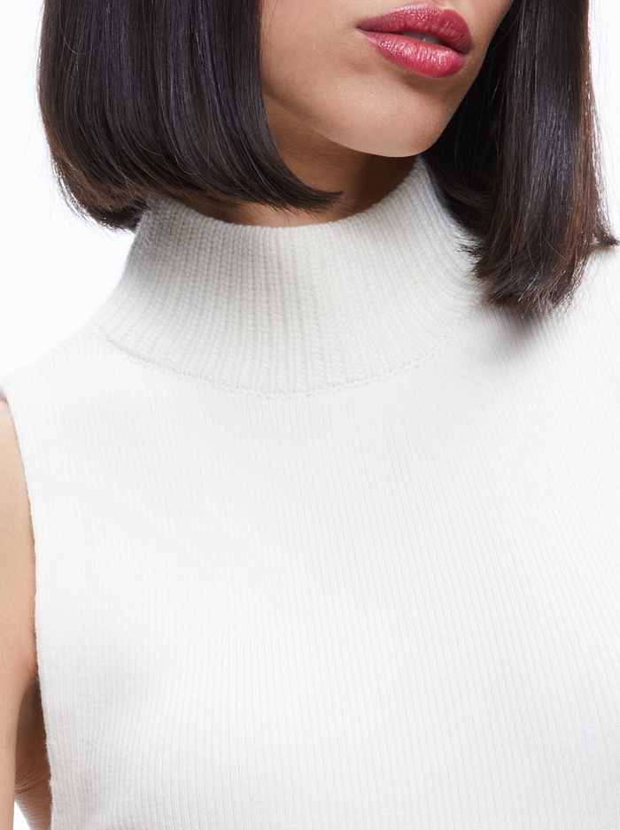 DARCEY TURTLENECK SWEATER TANK - ECRU image 3 - Alice And Olivia