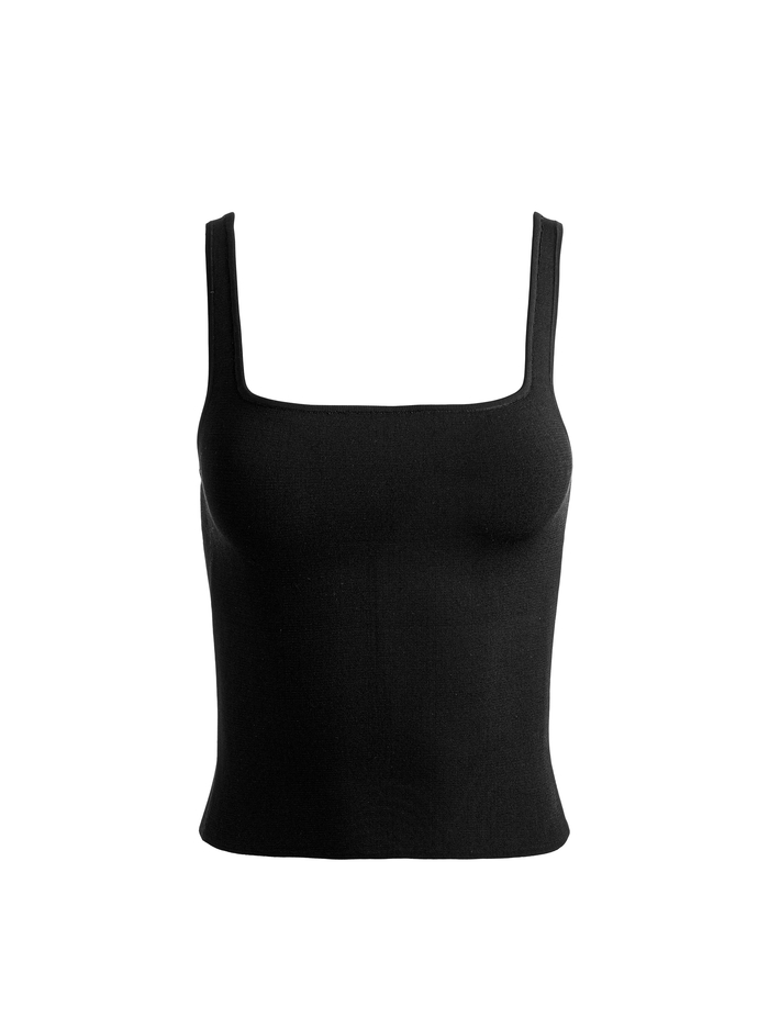 DEVIN SIDE PANEL TANK - BLACK image 5 - ALICE + OLIVIA