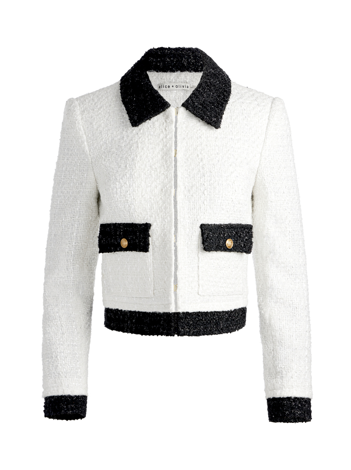 TOPHER JACKET - OFF WHITE/BLACK image 5 - Alice And Olivia